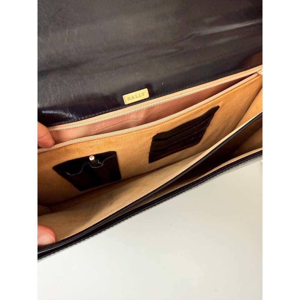 Vintage Bally Leather Briefcase Italy Reptile Embossed Laptop Business Bag - Picture 2 of 9